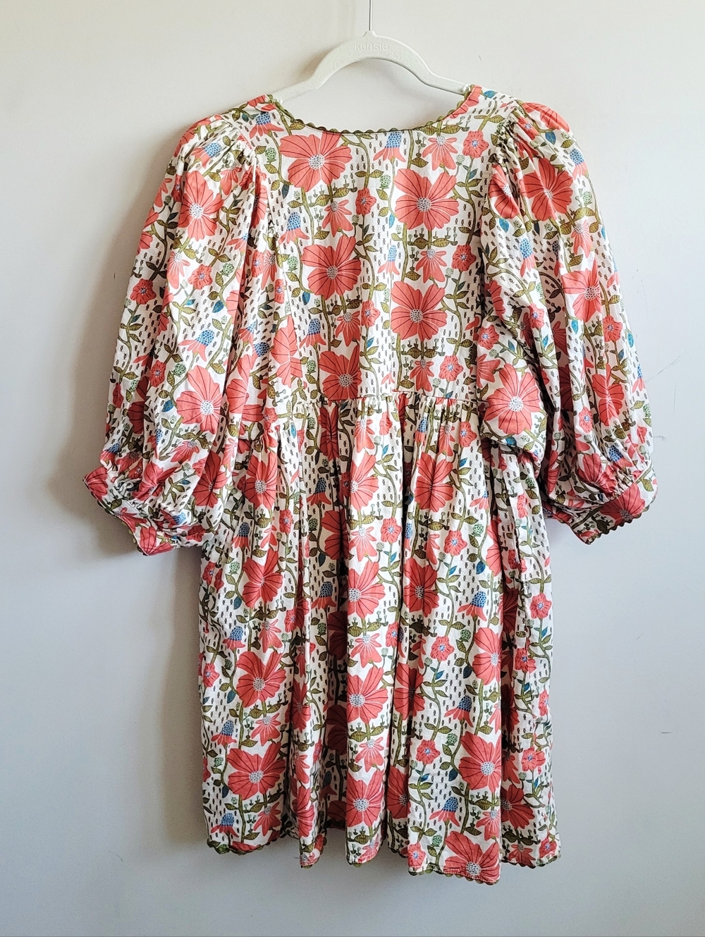 GiGio In the Meadow Floral Mini Dress in Coral and Cream - Picture 6 of 8